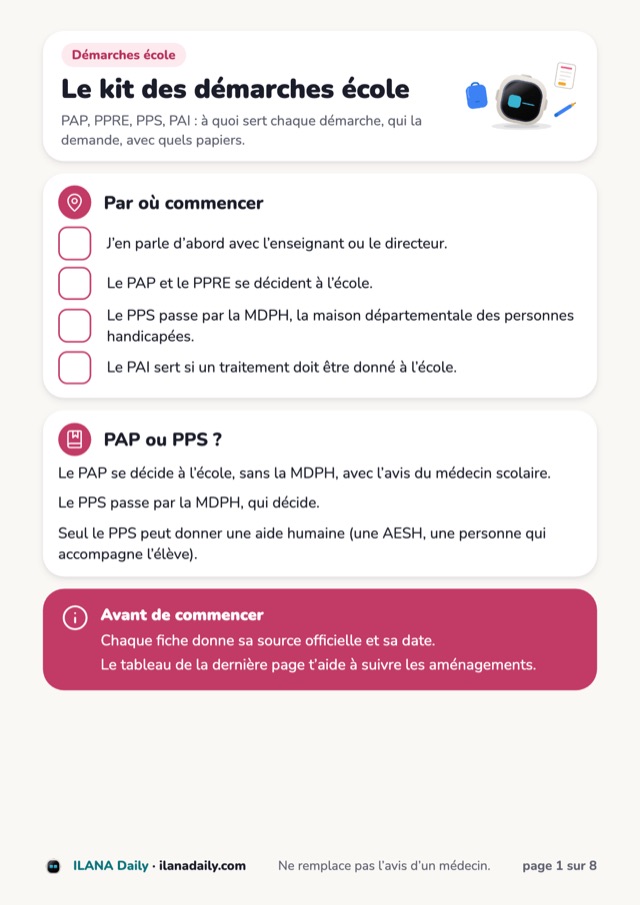 Aperçu de la première page de la fiche