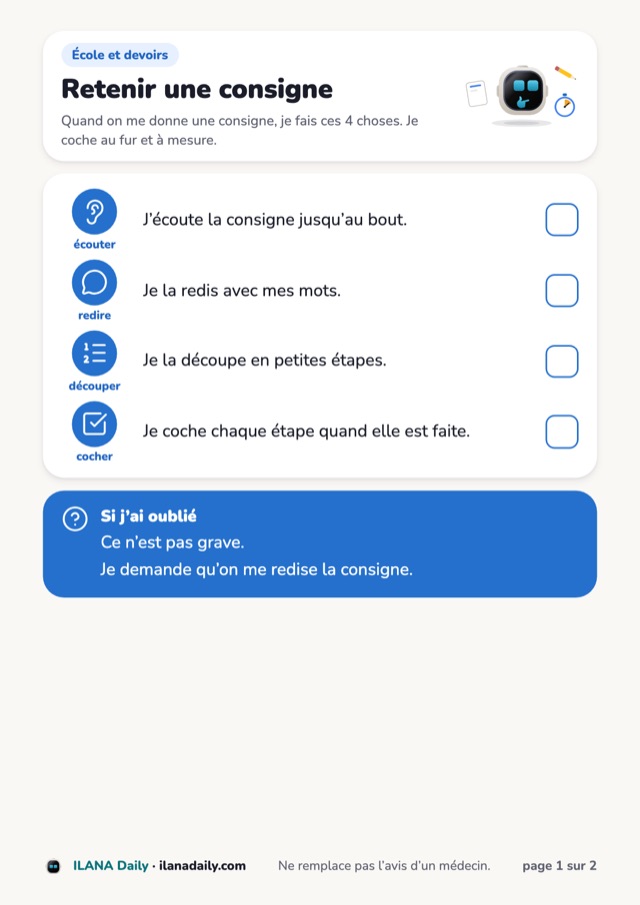 Aperçu de la première page de la fiche